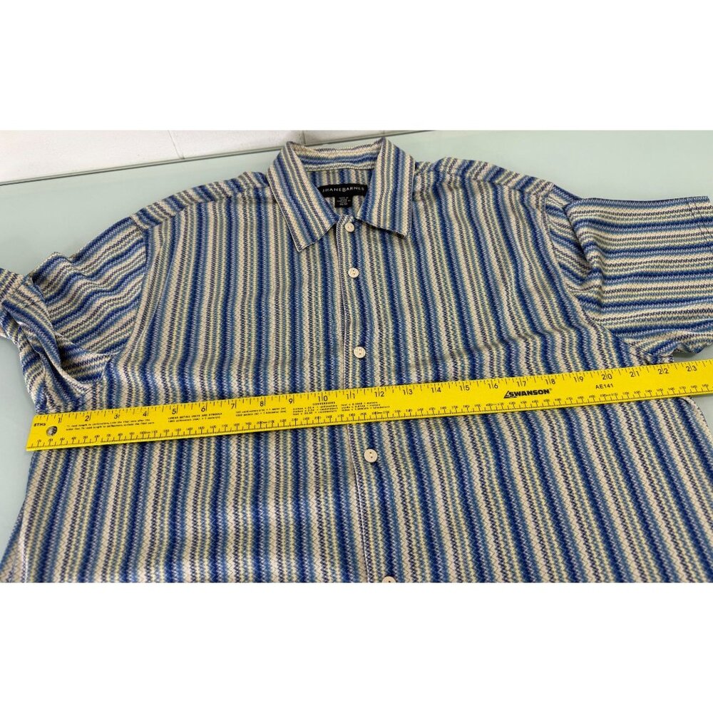 Jhane Barnes Shirt Mens Medium M 100% Silk Button Up Short Sleeve Psychedelic - Picture 5 of 6